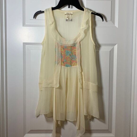 Matilda Jane Tops - Matilda Jane Size Small sleeveless tank with Bo ho asymmetrical bottom